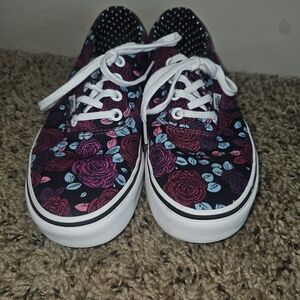 Floral Canvas Sneakers with White Laces